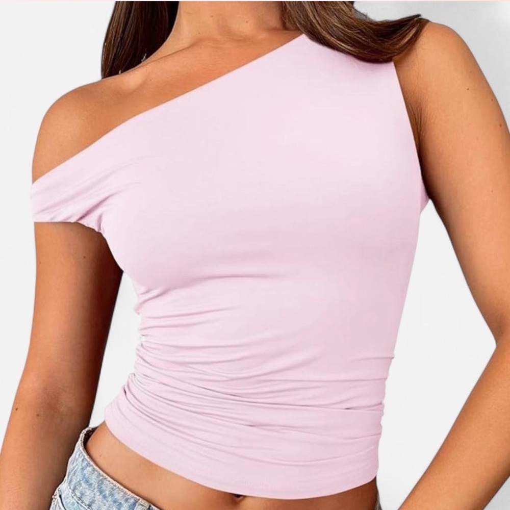 Pink Off the Shoulder Summer Tank Top